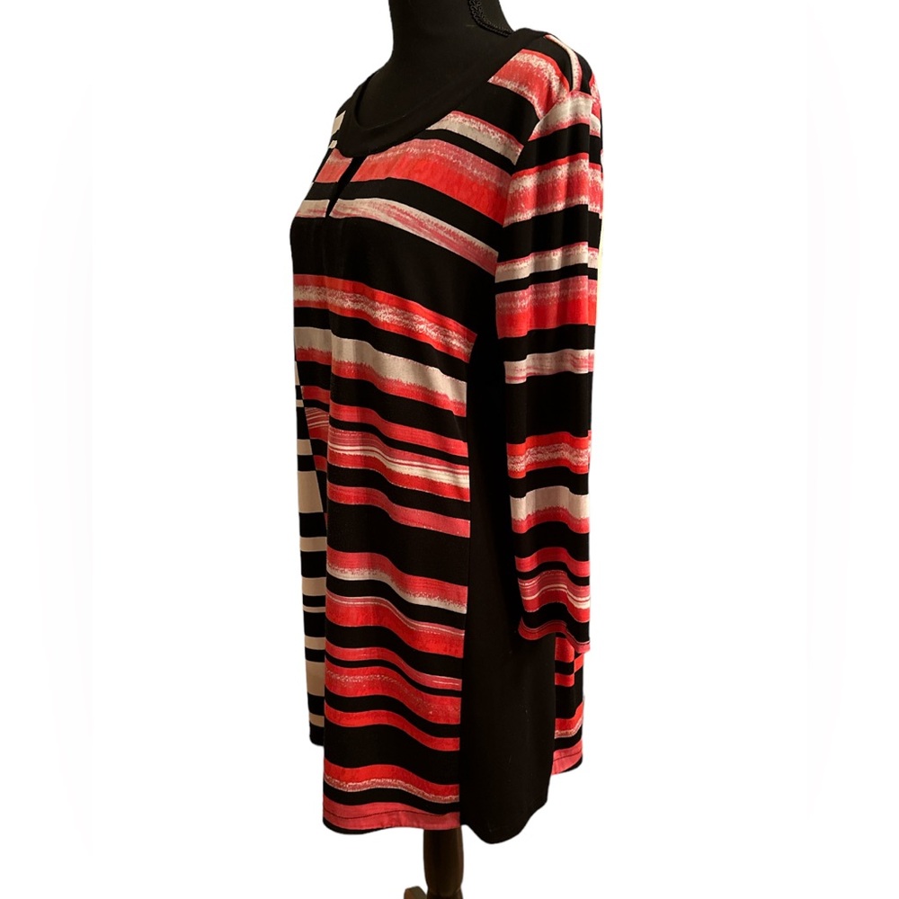 ALFANI Women's Size Large Multi-color Scoop Neck 3/4 Sleeve Pullover Dress - Picture 4 of 6